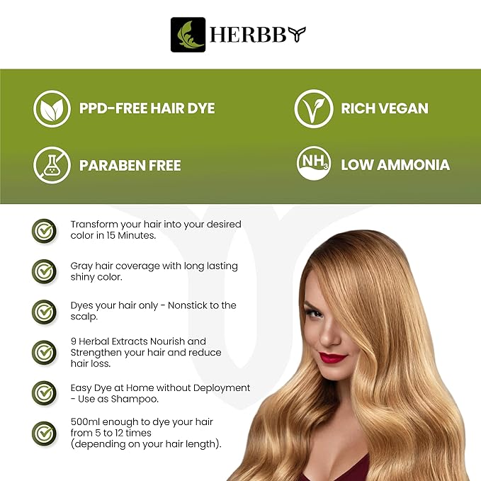 Hair Color Shampoo for Gray Hair Coverage&Color Transform with 9 Herbal Extracts –Long Lasting(6-8 Weeks),Shiny,Evenly Colored,Instant Hair Dye Shampoo&Conditioner, 500 Ml (LIGHT HONEY COLOR)
