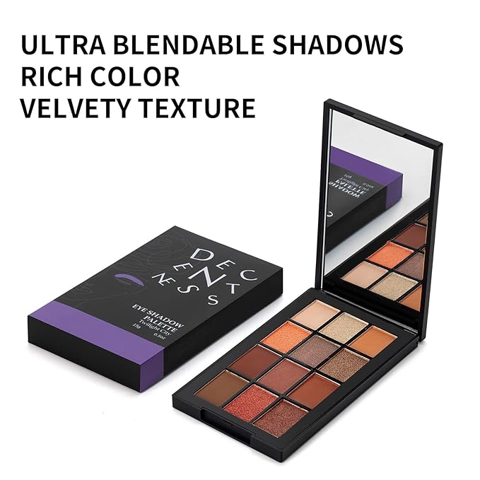 12 Colors Eyeshadow Palette Makeup Shades Nude Matte Shimmer Glitter Pigment, Pro Long Lasting&Waterproof Highlighting Makeup Palette,Ideal Gift(Twilight City)