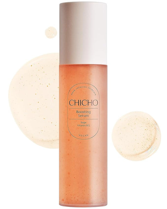 CHICHO Boosting Serum - Korean Face Spray Essnece with 88% Sage Leaf Water Vitamin B12 Niacinamide - Glow Skin Hydrating Sensitive Skin Vegan Clean Formula, 3.38 fl.oz.
