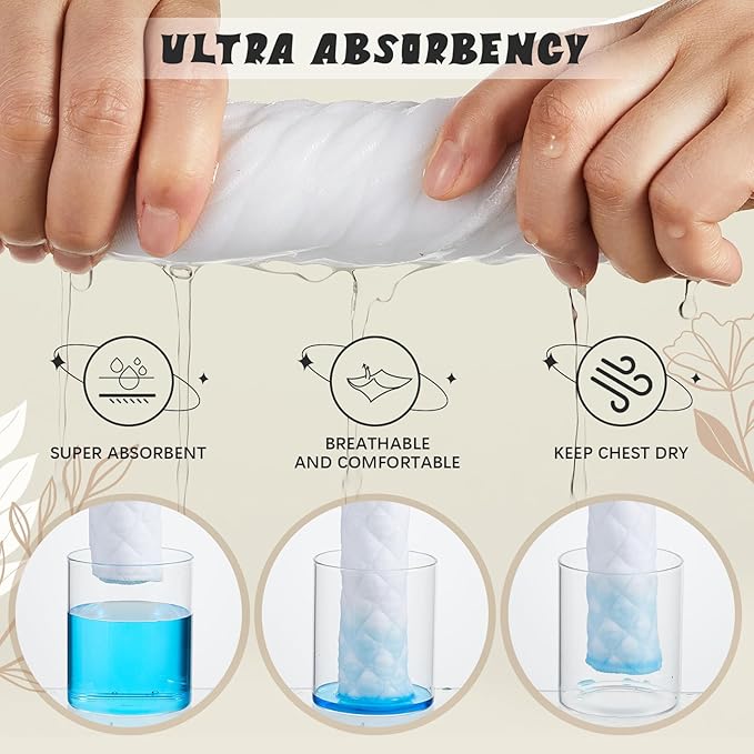 Toulite 10 Pcs Cotton Bra Liners 3 Layer Rectangle Under Bra Pads Sweat Liners for Women Sweating Supplies