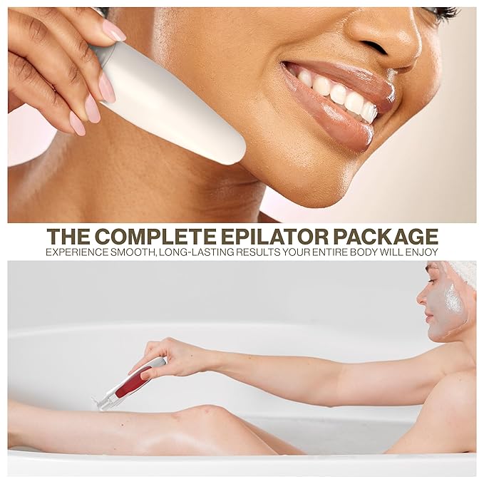 Epilady Hair Removal Device Bundle | Legend Series 2 – Rechargeable Hair Remover for Women | Epi-Wand – Facial Hair Removal for Women | Epilator for Women and Peach Fuzz Remover for Women