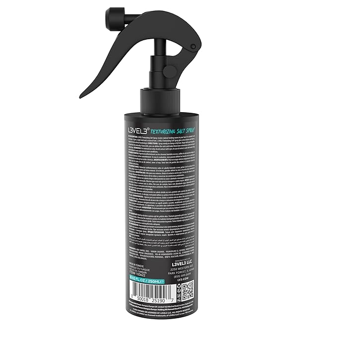 L3 Level 3 Sea Salt Texturizing Spray - Creates Beachy Waves and Texture - Casual Hair Finish (8.45 Fl Oz)