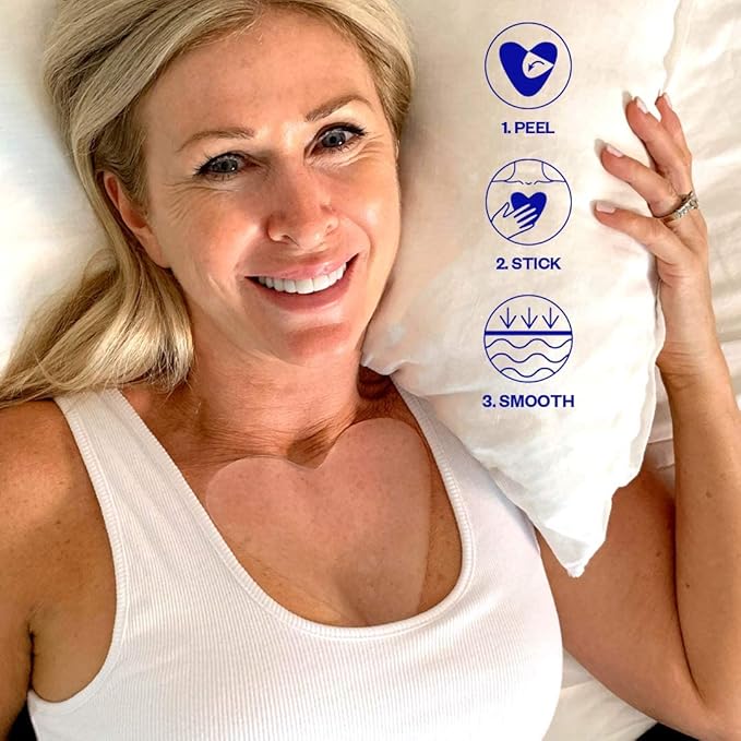 Wrinkles Schminkles Chest, Cleavage & Body Stretch Mark Wrinkle Patches | Reusable Hypoallergenic Pregnancy Safe Silicone Smoothing Pads to Prevent and Reduce Wrinkles & Stretch Marks | 2 Pack