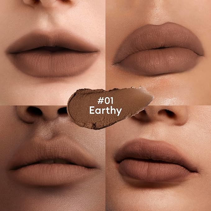ITY Velvet Matte Finish Lip Stain-Mousse Textured Lip Clay, Red Shade, Conceals Lip Lines, Rich Pigment Lip Tint Lipsticks, 0.14 oz (4g) in Earthy, Berrylicious.