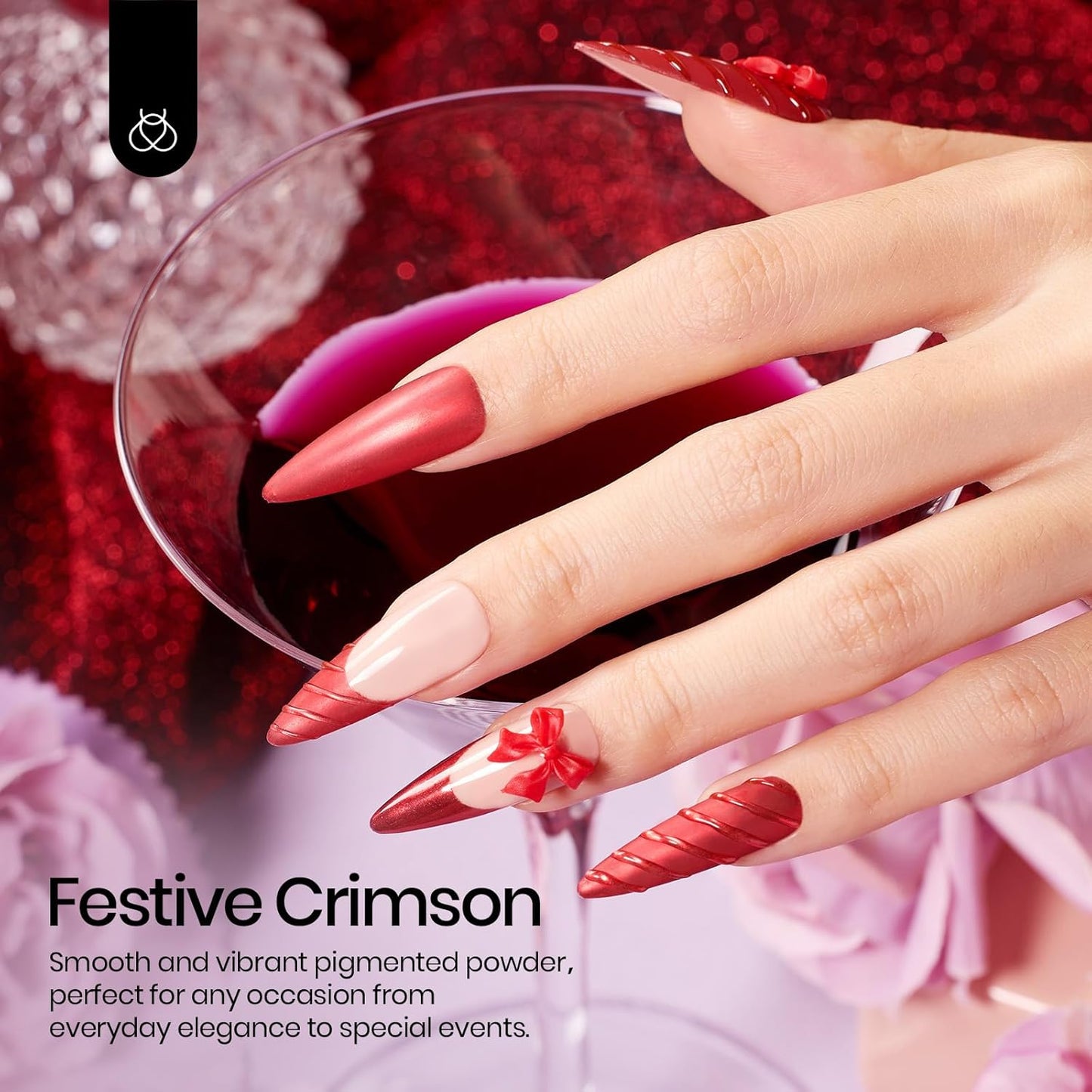 Beetles Red Chrome Nail Powder Metallic Mirror Effect Nail Chrome Powder Mermaid Glitter Red Gel Polish Nail Art DIY Decoration Gifts for Women