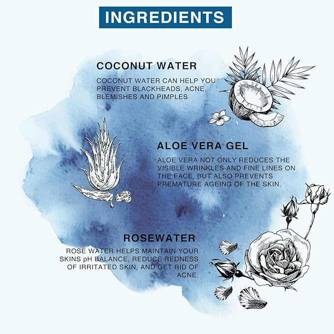 | Face & Body Mist Spray - Hydrating Coconut Water With Moisturizing Hyaluronic Acid | Instant Cooling, Conditoning, Hydrating | 8 FL OZ