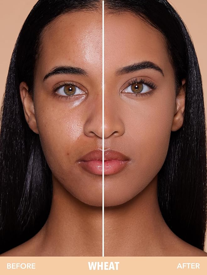 SHEGLAM SKin-Focus Full Coverage Powder Foundation Oil-Control Lightweight Face Pressed Powder Makeup-Wheat