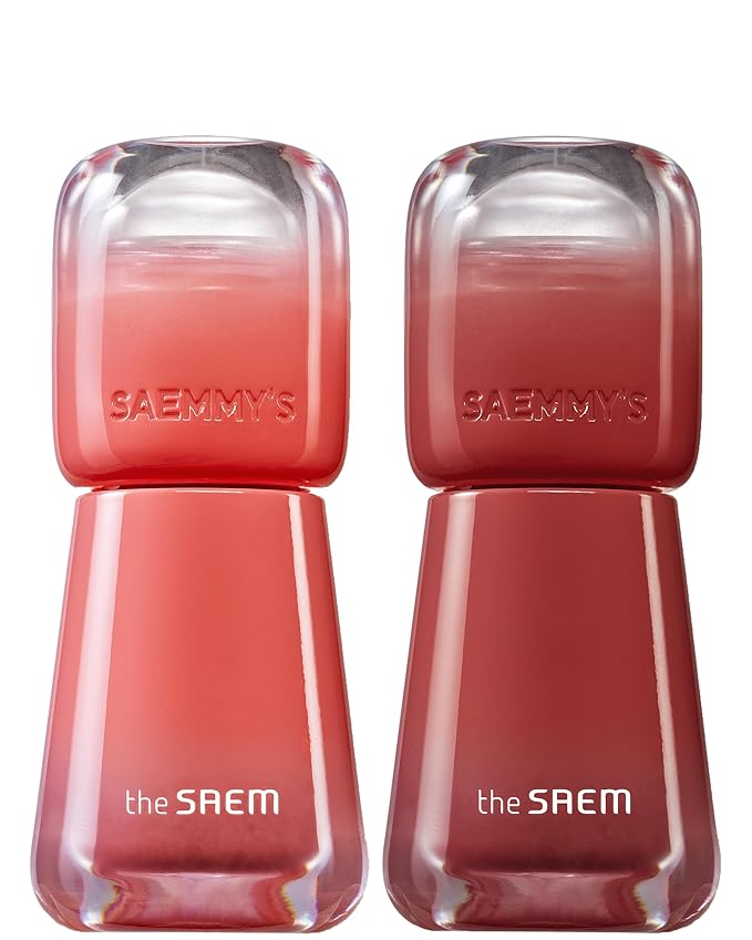 THESAEM Saemmy's Ade Shot Tint (01, 06) - Korean Lip Titnt, Water Gel Lip Stain with Plump Glowy Moisturizing Finish, Buildable Radiant Gloss, Long-Lasting Comfort, 0.1 fl.oz.