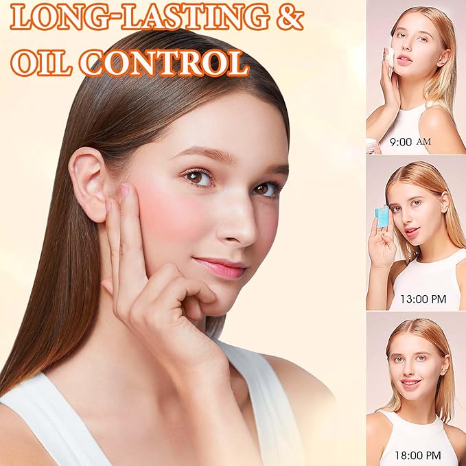 Oil Control Loose Face Powder,Translucent Setting Powder With a Powder Puff Long Lasting Makeup Covering Blemishes Brightens Skin Tone,Natural Matte Loose Powder for Women（2）