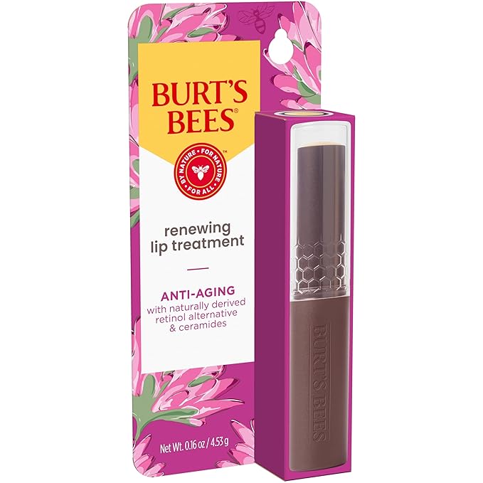 Burt’s Bees Renewing Lip Treatment, With Ceramides and Natural Retinol Alternative, Hydrates and Reduces Appearance of Fine Lines, Natural Origin, 0.16 oz