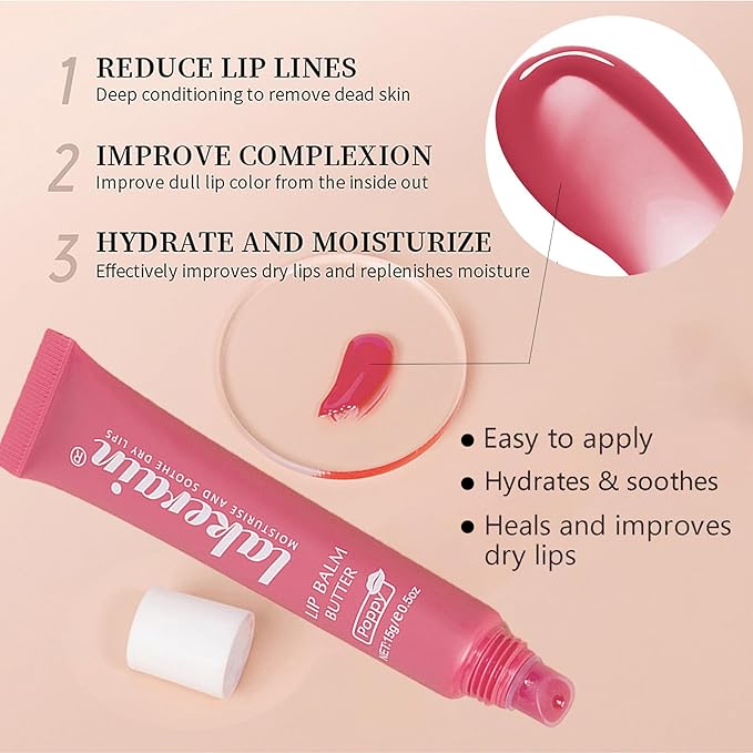 4 Color Glossy Lip Butter Balm, Moisturizing Lip Gloss Butter Non Sticky High Shiny Finish Lip Glow Oil, Natural Plumping Lip Tint Lip Care & Repair Lip Mask for Soft & Smooth & Protect Dry Lip
