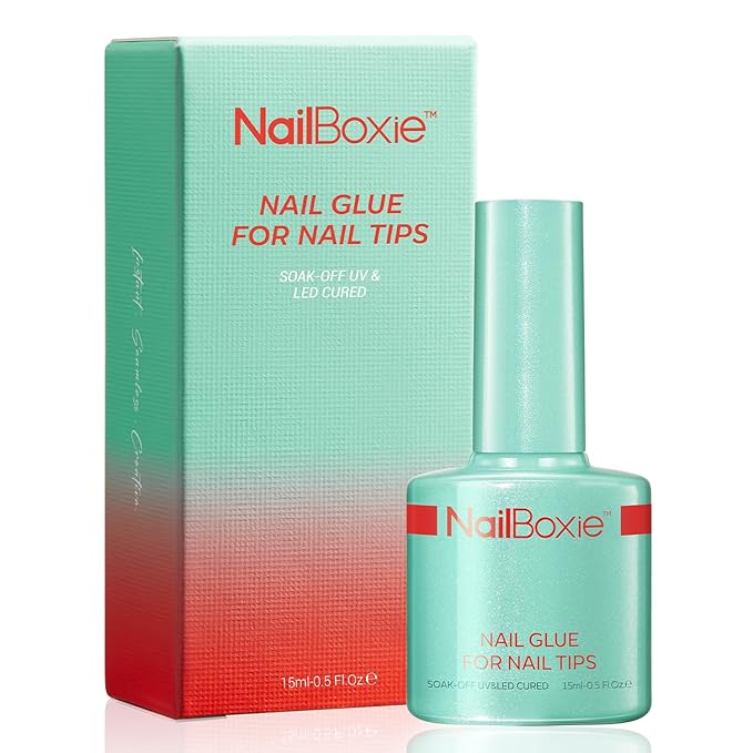 modelones Nail Glue for Nail Tips, 9 in One Glue for Press Ons, Clear Tips, Need U V Light Cured, 15ML