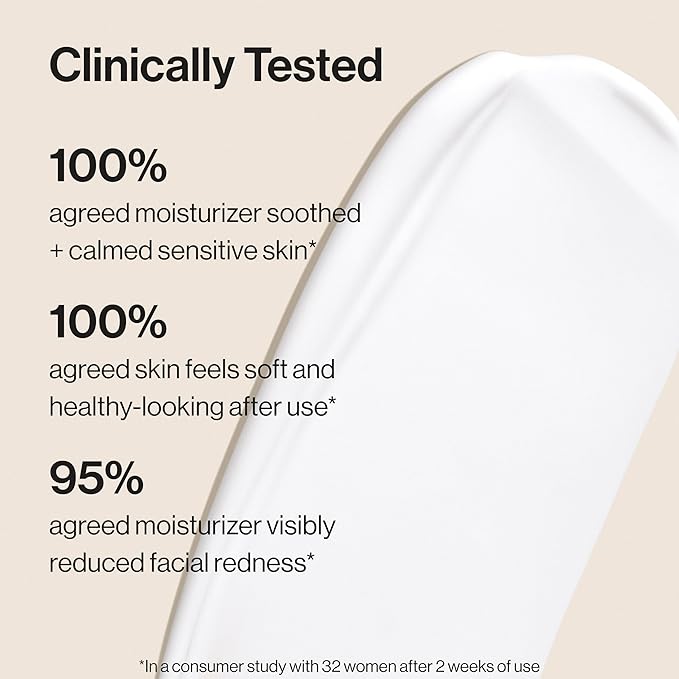 Honest Beauty Sensitive Skin Daily Calm Lightweight Moisturizer | Reduces Redness, Hydrates, + Calms Skin | Hypoallergenic, Fragrance Free, Vegan | 1.7 fl oz