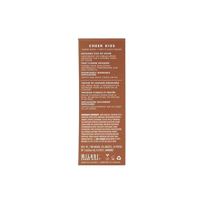 Milani Cheek Kiss Liquid Blush Makeup - Blendable & Buildable Cheek Blush, Lightweight Liquid Blusher and Cheek Color