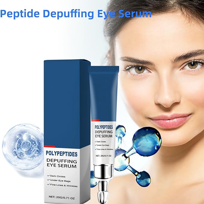 Peptide Depuffing Eye Serum, Himeye Peptide Eye Serum, Men's Caffeine Eye Serum, Men's Collagen Anti-Aging Eye Cream for Wrinkles, 0.5 Ounce (Pack of 2)