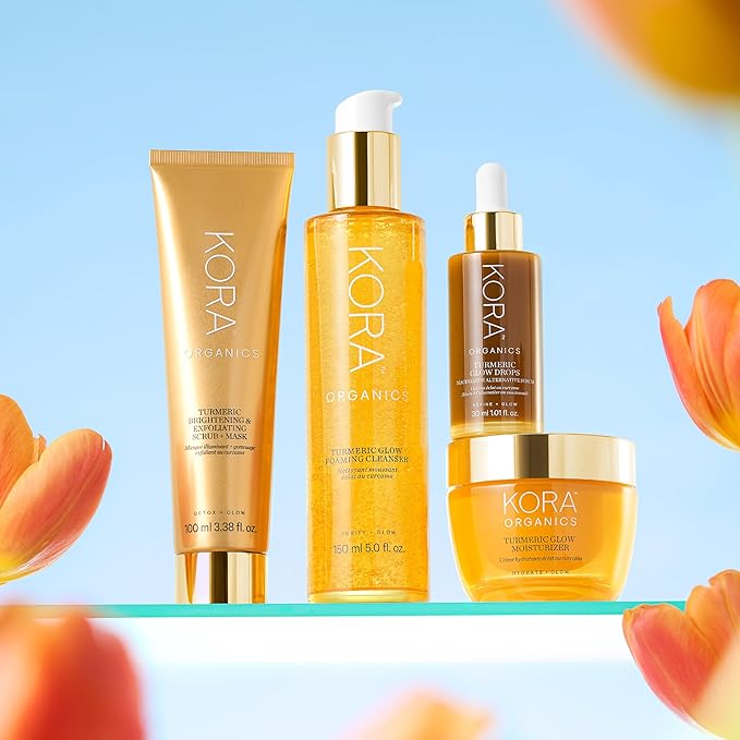 KORA Organics Turmeric Glow Drops, Niacinamide Alternative Face Serum for Radiance, Texture and Pore Appearance, Certified Organic, Vegan, 0.34 fl oz