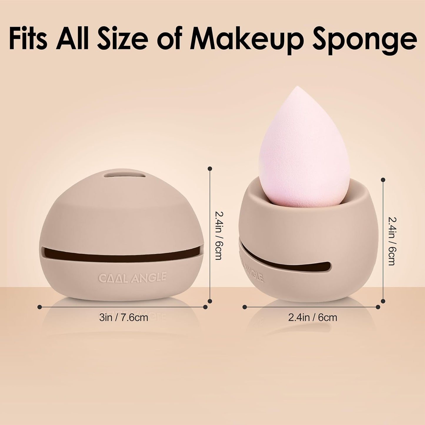 Makeup Sponge Holder Silicone Beauty Sponge Holder Makeup Blender Case for Travel 2 in 1 Stand Storage For Quick Drying Pink
