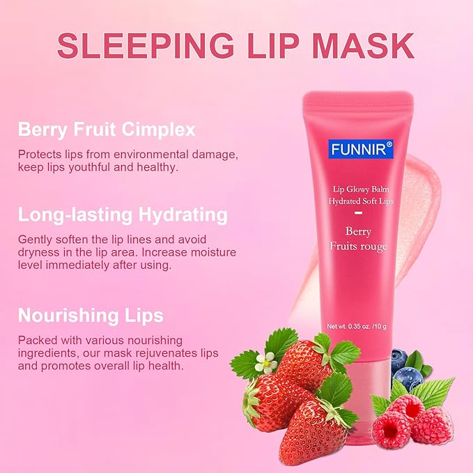 Lip Glowy Balm of Berry Scent,Moisturizing Lip Balm For A Sheer Tint Of Color-10g, Hydrate, Glossy, Lightweight, Moisturize & Tint with Shea Butter