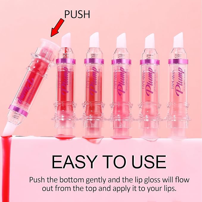 Natural Spicy Lip Plumping Booster Lip Plumping Oil，Lip Plumper Gloss, Ultra-Hydrating & Nourishing Plump and Pout Lip Plumper, Glossy Finish Fuller Lip Plumping Lip Gloss for Women Girls(3PC)