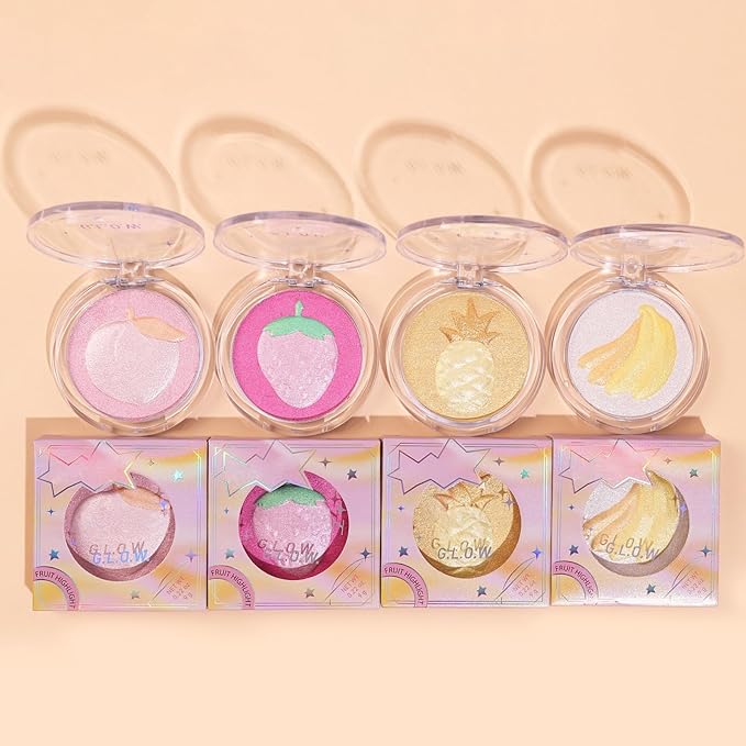 Highlighter Makeup Palette Face Highlighter Palette Glitter Highlighter Powder Palette Iluminadores de Maquillaje for Face Highlighters & Illuminator (Gold)