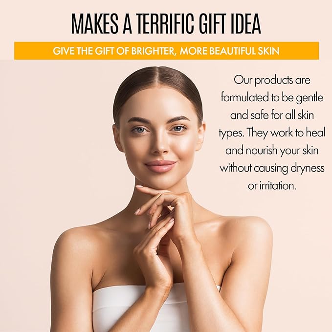 Turmeric Skincare Set - Turmeric Skin Care Products Brightening & Acne - Turmeric Skin Care Kit, Turmeric Skin Care Set - Turmeric Cleanser, Body Scrub, Face Cream & Facial Serum