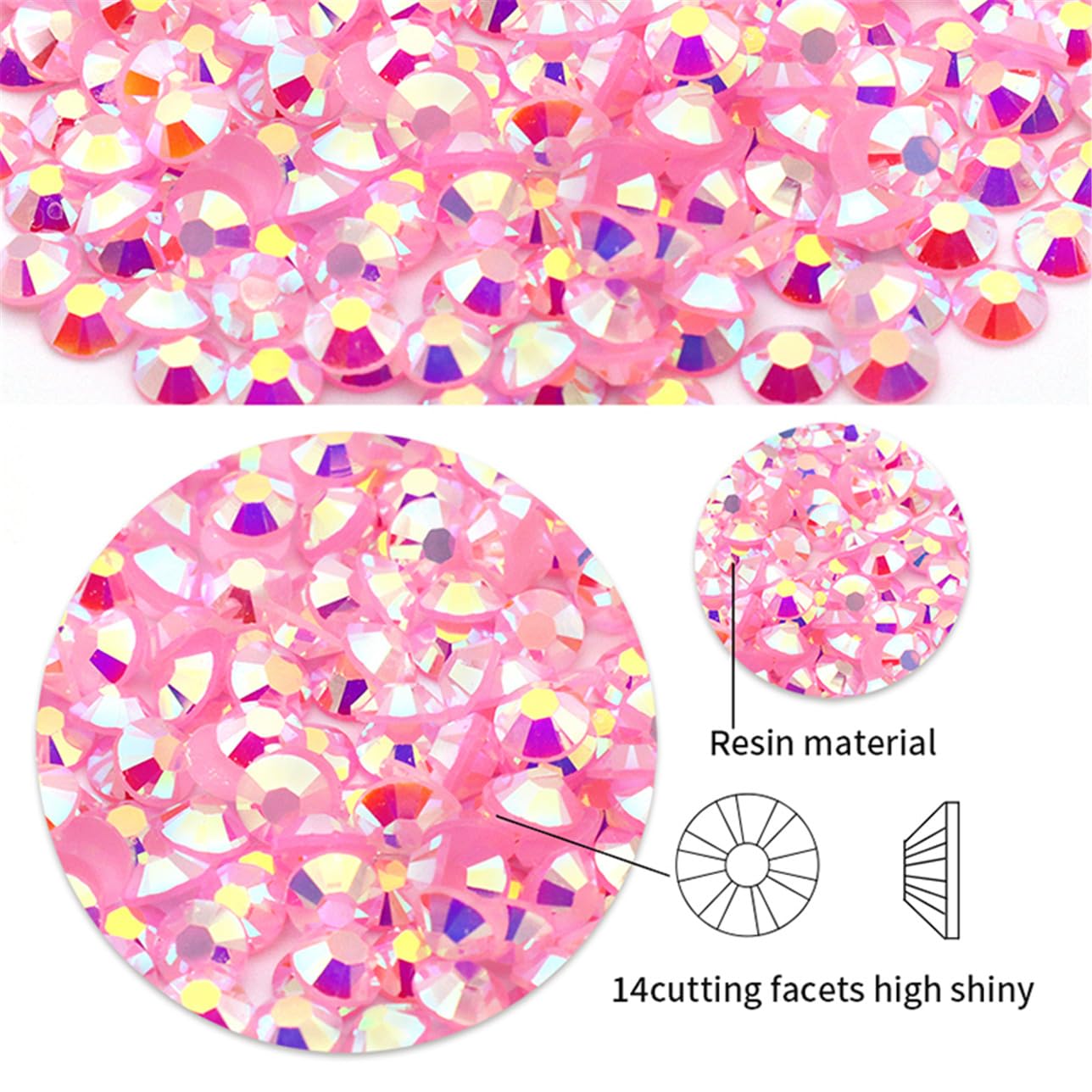 4500 Pcs SS6 2mm AB Flatback Rhinestones for Nails Art Crafts Glitter Round Shine Gems Crystals DIY Clothes Shoes （Purple AB）