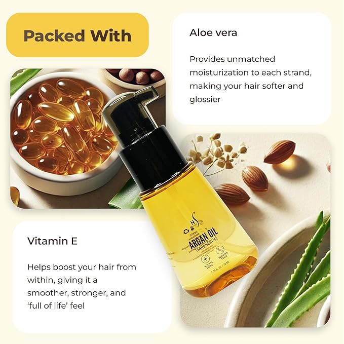 HerStyler Advanced Argan Oil Hair Serum for Women - Anti Frizz Serum for Hair - for Frizzy, Dry and Damaged Hair - Nourishing - 2.36 Fl Oz / 70 Ml (3 Pack)