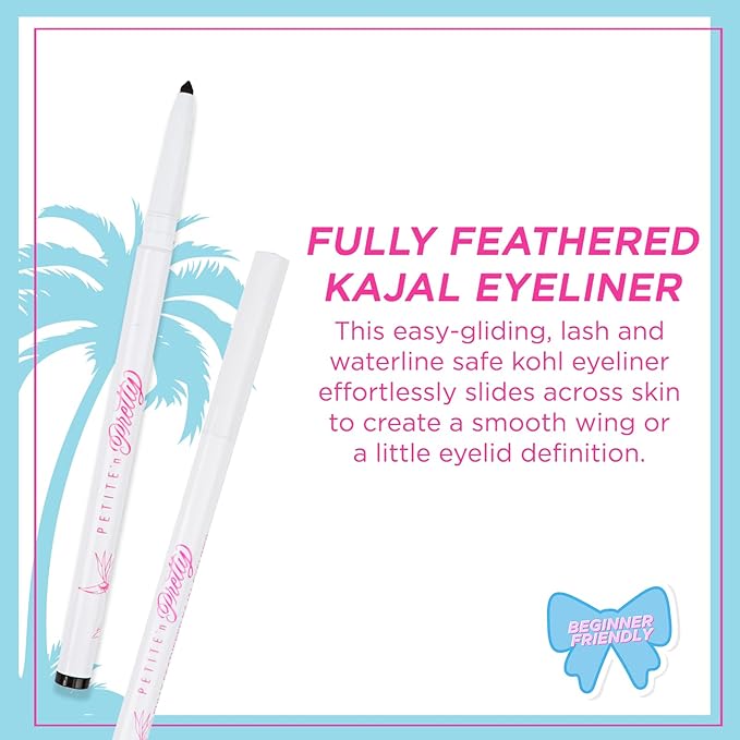 Petite 'n Pretty Eye Makeup Set for Kids - Makeup for Tweens & Teens - Fully Feathered Volumizing Mascara, Eyeliner, Made in the USA, w/Gift Bag