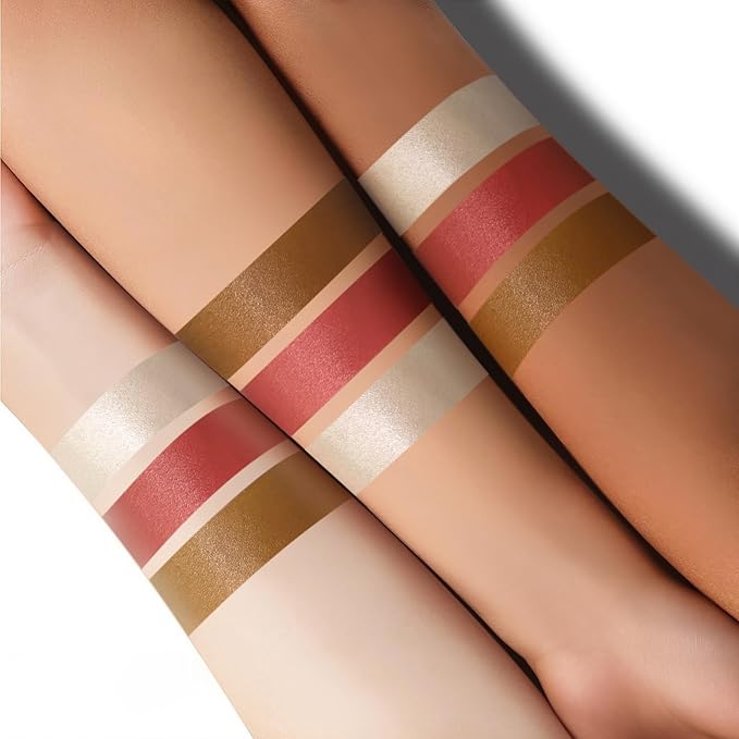 Lezero 3Pcs Contour Stick Makeup Kit, Shades with Highlighter, Blush and Bronzer Stick for Sculpt the Face and All Skin Type, Long Lasting, Smooth, Dewy & Matte Finish, MEDIUM TAN