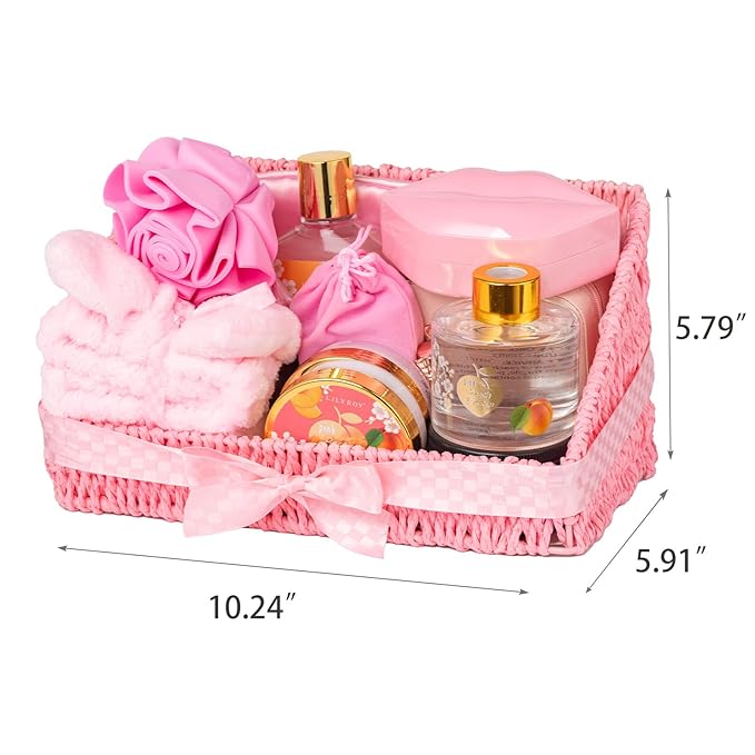 Mothers Day Gifts for Mom - 23-Piece Luxury Bath & Body Gift Basket for Women, Spa Kit for Her, Self Care Kit with Necklace, Diffuser & More | Perfect for Holiday, Christmas, Valentine's Day, Birthday