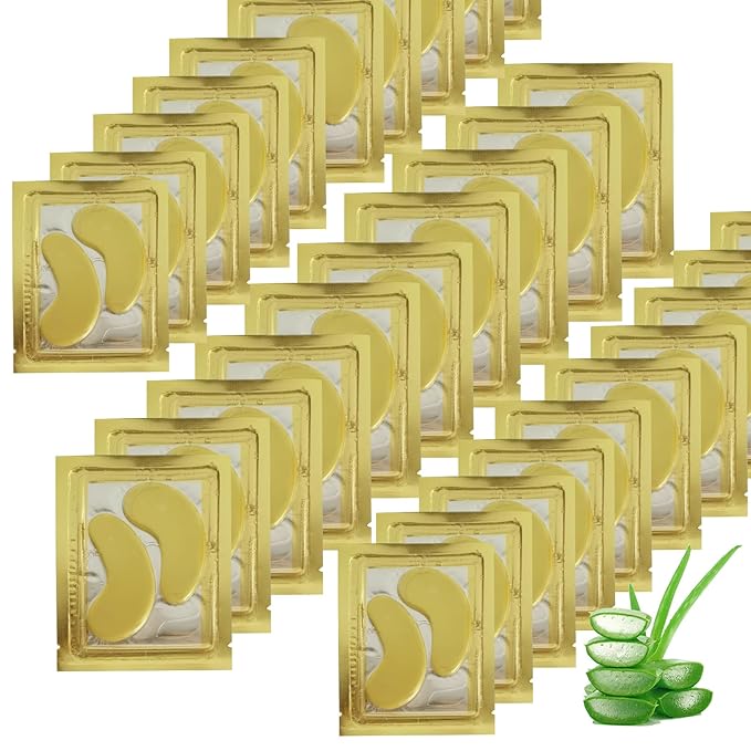 Under Eye Patches - 30 Pairs Under Eye Masks for Dark Circles and Puffiness, 24k Gold Dark Circles Under Eye Treatment for Women, Undereye Gel Patches Under Eye Bags - Reduce Wrinkles Anti-Aging