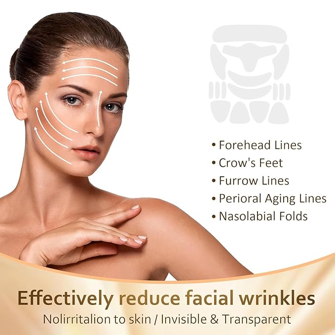 Facial Wrinkle Patches - 192 Pcs Face Patches for Overnight to Reduce Forehead Wrinkles, Smile Lines, Fine Lines & Chin Wrinkles, Anti Wrinkle Facial Patch for Women