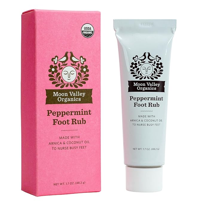 Moon Valley Organics Peppermint Foot Balm – Organic Cooling Foot Rub with Lavender, Arnica and Mint