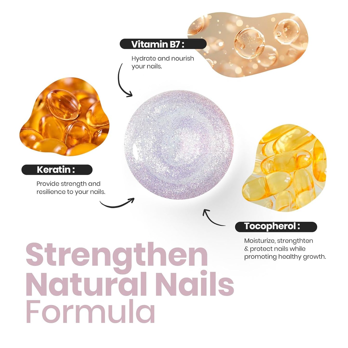 beetles Nail Polish Glitter Nail Lacquer Shimmer-Like Top Coat Fast Drying & Long Lasting Brilliant Milky Way, No UV Lamp Needed for DIY Nail Art Salon at Home Gifts for Women