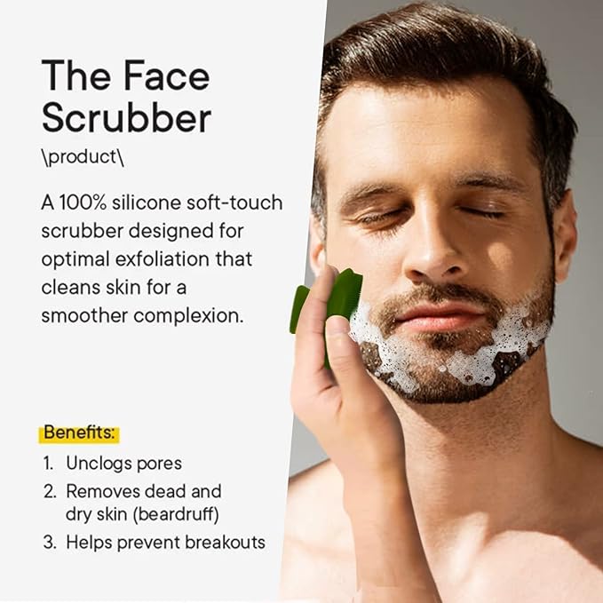 VWMYQ Silicone Face Scrubber for Men Facial Cleansing Brush Silicone Face Wash Brush Manual Waterproof Cleansing Skin Care Face Brushes for Cleansing and Exfoliating (Green)