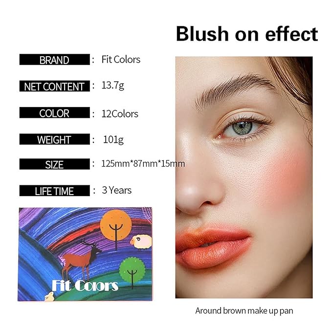 12 Colors Nude Eyeshadow Palette Travel Size Makeup, Matte Shimmer Eye Makeup, Naturing-Looking, High Pigmented Blush Eyebrow Kits, Big Artist Neutral Makeup Palette for Face Cosmetics (01)