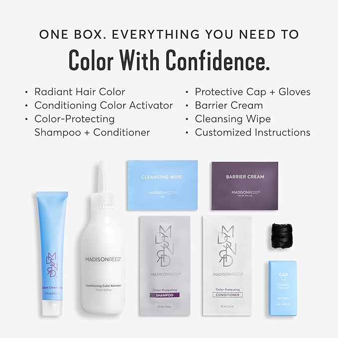 Madison Reed Radiant Hair Color Kit | 5NA Dark Ash Brown (Torino Brown) for 100% Gray Hair Coverage | Salon Quality Permanent Hair Dye | PPD-Free & Ammonia-Free | (Packaging May Vary) 1 Pack