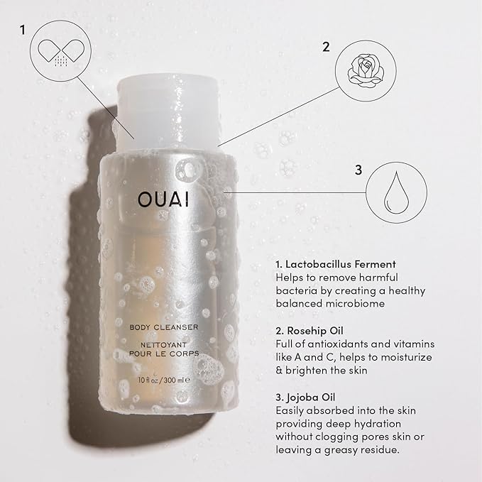 OUAI Body Cleanser Refill, Dean Street - Foaming Body Wash with Jojoba Oil and Rosehip Oil to Hydrate, Nurture, Balance and Soften Skin - Paraben, Phthalate and Sulfate Free Skin Care Products - 32 Oz