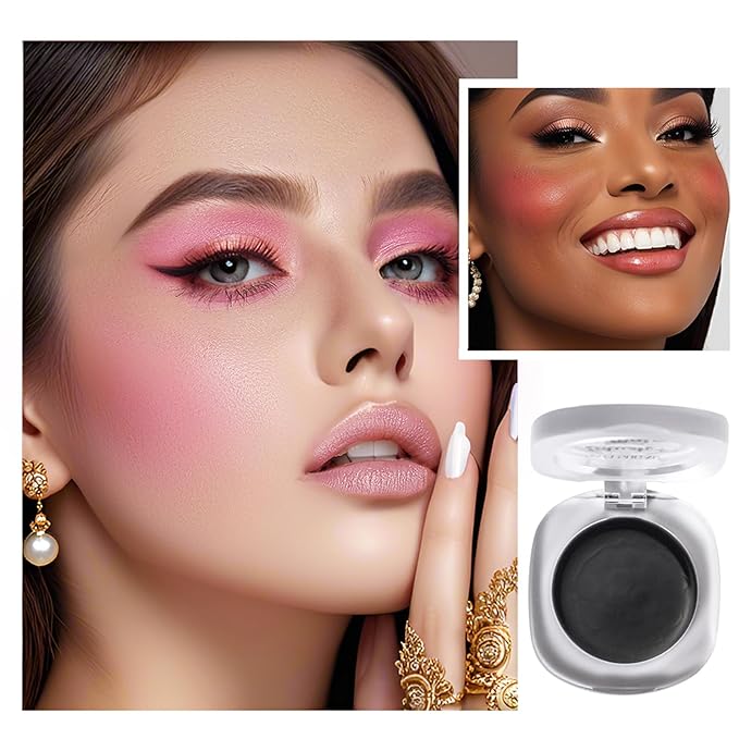 Cream Blush,Color Color Changing Tint,Magic Blush for Cheek & Lip Waterproof Multi-Use Lips and Cheek Tint,Moisturizing Lightweight, Makeup Blush (Black, 1.62 oz)