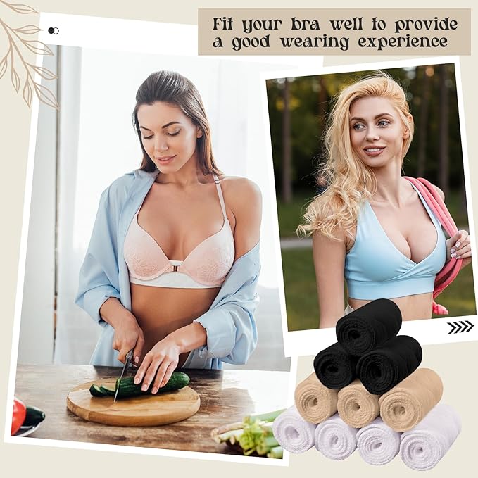 Toulite 10 Pcs Cotton Bra Liners 3 Layer Rectangle Under Bra Pads Sweat Liners for Women Sweating Supplies