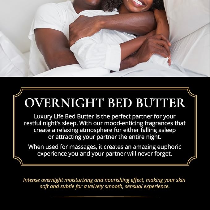 LUXURY LIFE Bed Butter - Irresistibly Fragranced Mood-Enticing Butter Infused with Hyaluronic Acid. Extra Rich Calming Nighttime Moisturizer for Sensual Stimulating Experience (Island Passion, 8 oz)