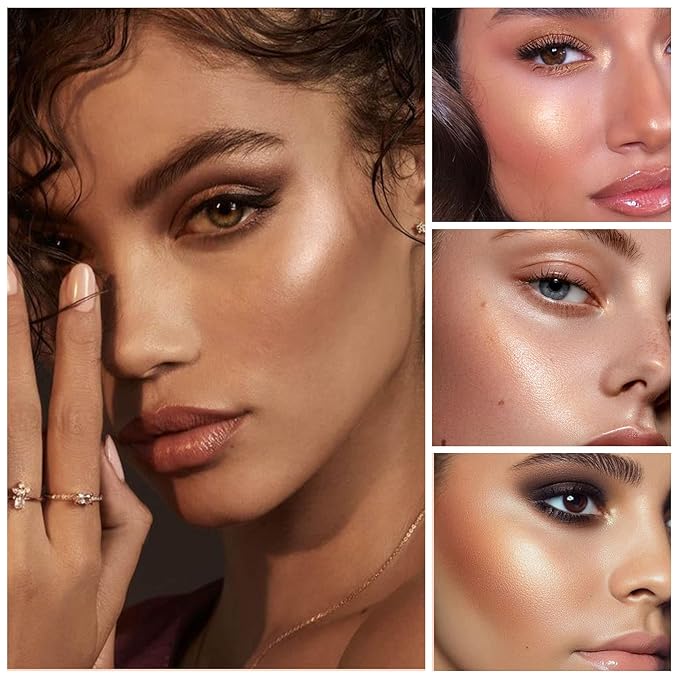 Polvo De Hadas Body Shimmer Glitter Highlighter Powder Makeup,High Gloss Sparkle for Face Body Hair,Create The Most Sparkly And Attractive Glitter Makeup - Bronze