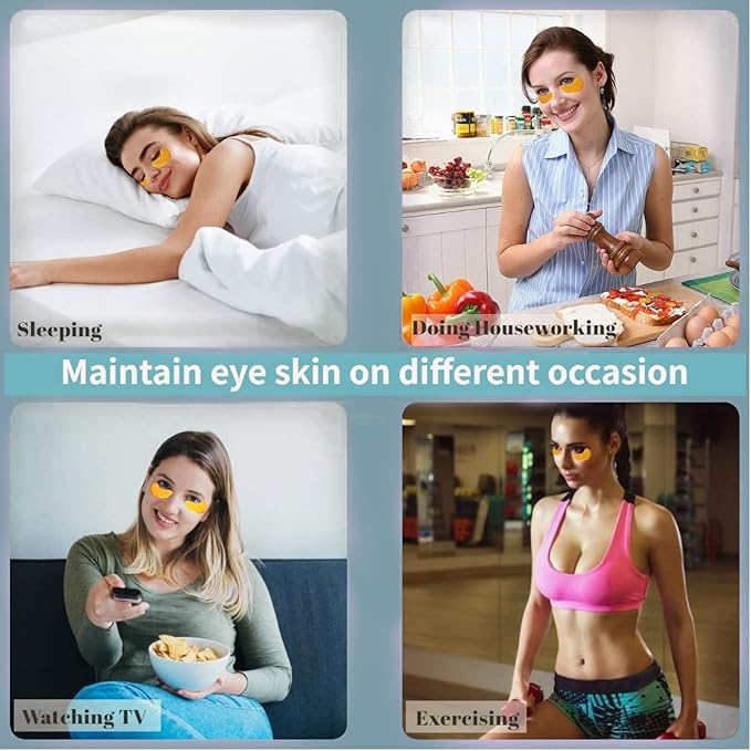 Golden Under Eye Patches for Puffy Eyes & Eye Bags & Wrinkles, Under Eye Patches for Dark Circles,Collagen for Eye Bags, Under Eye Collagen Patches
