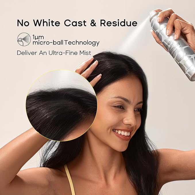 Dry Shampoo for Women, Dry Scalp Shampoo Spray for Dark Hair Leaves No White Residue, Absorb Oils, Volumizing & Refresh Hair for 72 Hours, 5.07 Fl Oz (Pack of 2)
