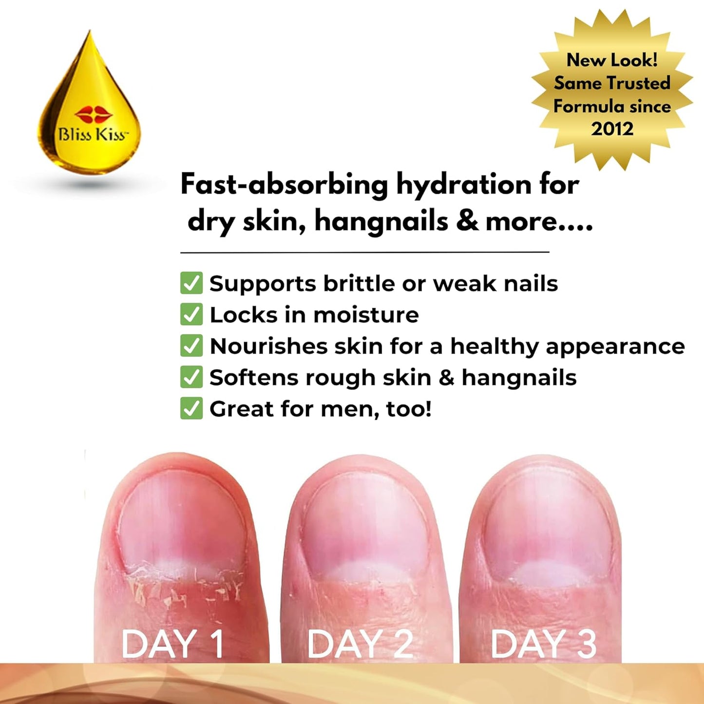 Bliss Kiss Simply Pure Dropper with Refillable Cuticle Squeeze Pens 3-Pack Kit (Vanilla, 3-Pens)