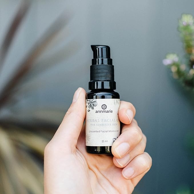 Annmarie Skin Care Herbal Facial Oil For Sensitive Skin - Unscented Facial Oil With Squalane, Sacha Inchi Oil + Camellia Seed Oil (15Ml / 0.5 Fl Oz)