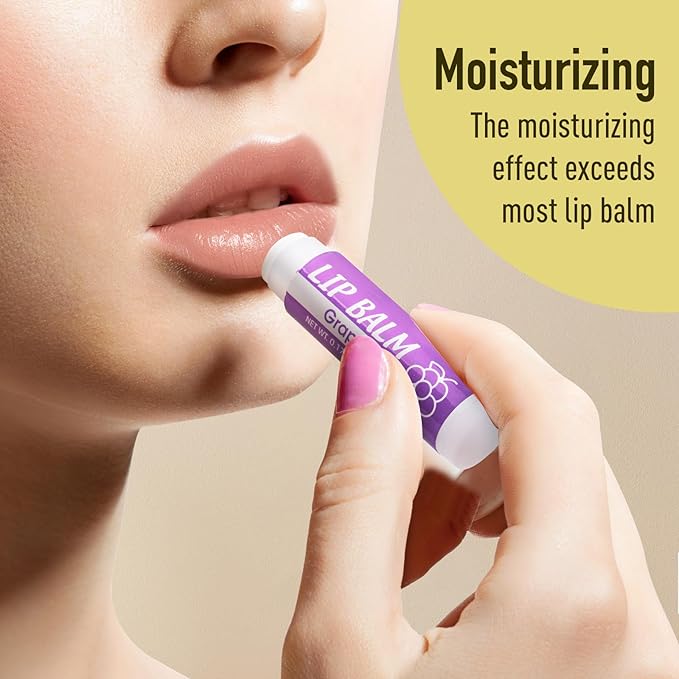 32 Pack Lip Balm, Natural Lip Balm Bulk with Vitamin E and Coconut Oil, Moisturizing Lip Balm for Dry Cracked Lips, Lip Balm for Stocking Stuffers - 8 Flavors