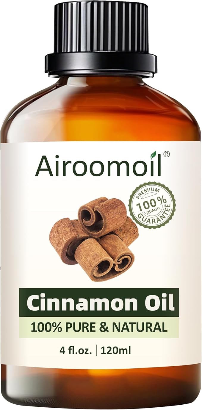 Pure Cinnamon Essential Oil, 100% Pure Natural Cinnamon Essential Oil, Premium Grade Essential Oils for Diffusers for Home, Skin, Care Massage, Soap Making, Aromatherapy, 4 Fl Oz | 120ml
