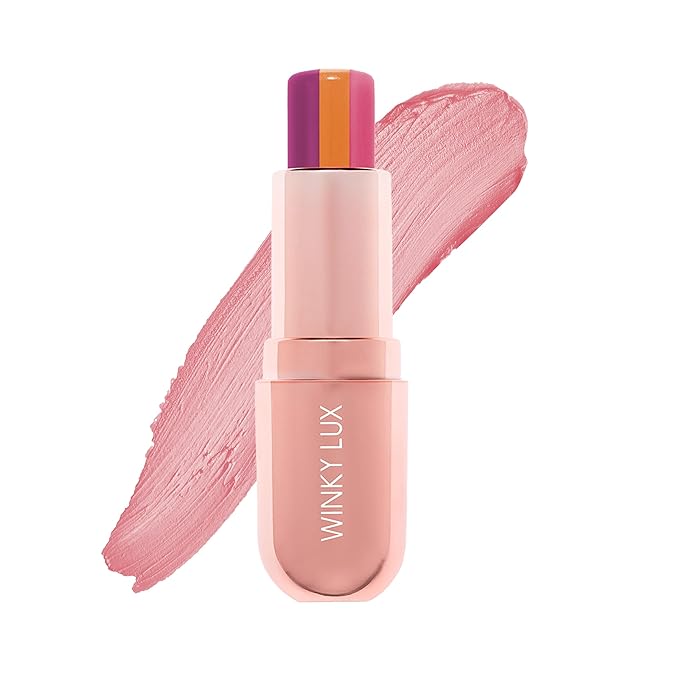 Winky Lux Sorbet Tri-Color Tinted Lip Balm – Hydrating Lip Balm, Sheer Pink Tint, Nourishing Lip Care with Jojoba Oil & Vitamin E, Moisturizes & Softens Dry Lips, Buttery Soft with Pink Coconut Scent