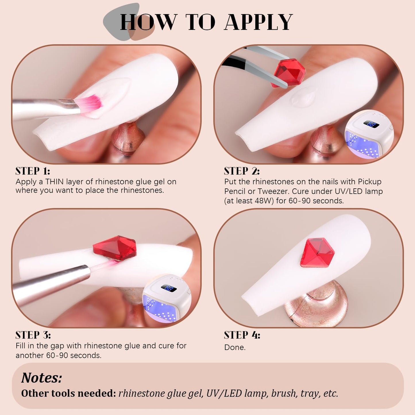 2750Pcs Red Glass Nail Rhinestones 240Pcs Multi Shapes Flatback Nail Gems + 2510Pcs 1.5-4mm Round Crystal, Manicure Nail Charms Diamond Gemstones for Acrylic Nails Decoration